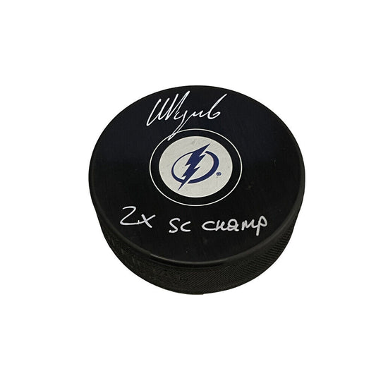 NIKITA KUCHEROV Autographed Tampa Bay Lightning Puck - 2x SC Champs