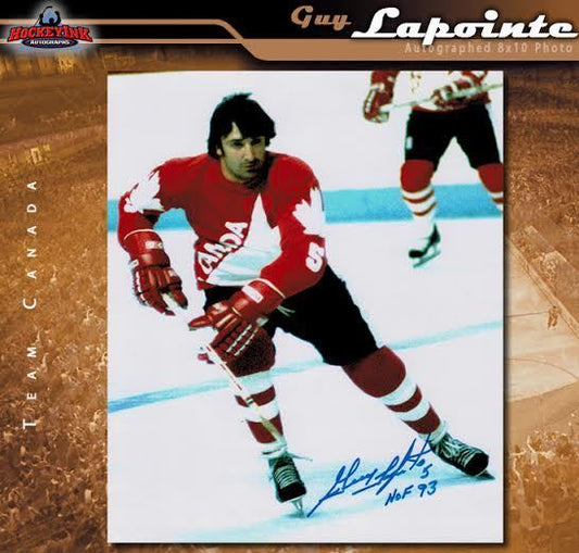 GUY LAPOINTE Signed & Inscribed 1972 Summit Series Canada 8 x 10 Photo - 70280