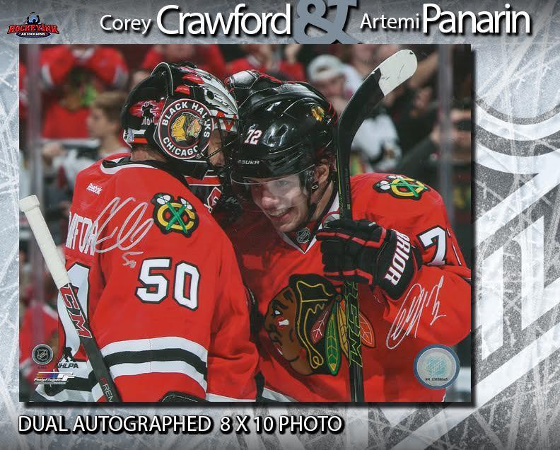 Corey Crawford & Artemi Panarin Dual signed Chicago Blackhawks 8 x 10 Photo