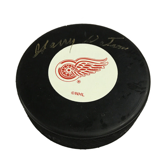 HARRY WATSON signed Detroit Red Wings Puck