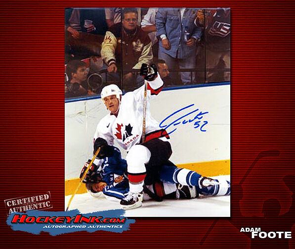 Adam Foote SIGNED Team Canada 8X10 Photo -70241