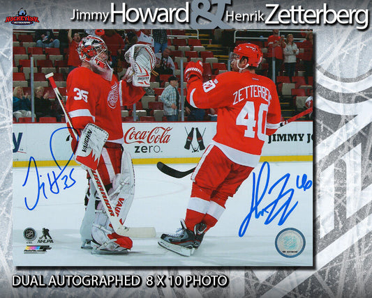 Jimmy Howard & Henrik Zetterberg Signed Detroit Red Wings 8 x 10 Photo - 70204