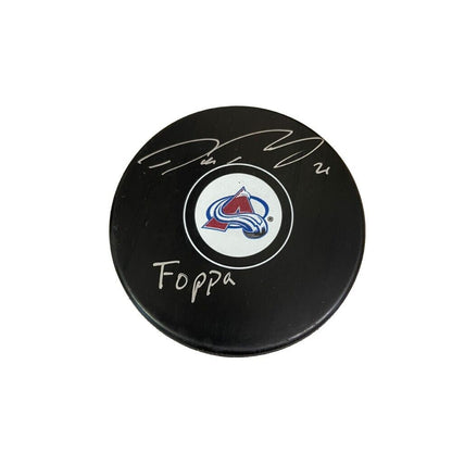 PETER FORSBERG Signed Colorado Avalanche Puck - "Foppa"