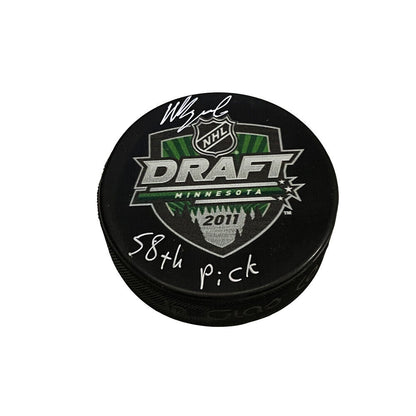 NIKITA KUCHEROV Autographed 2011 NHL Draft Puck - 58th Pick - Tampa Lightning