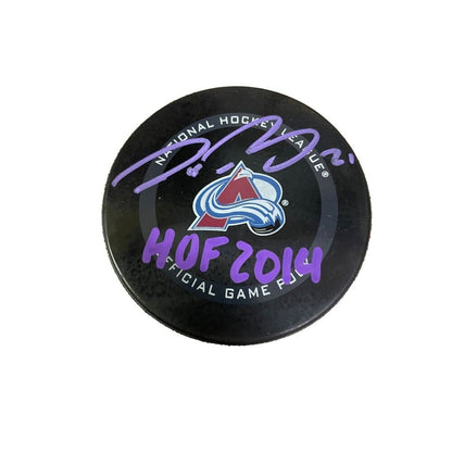 PETER FORSBERG Signed Colorado Avalanche Official Game Puck - HOF 2014