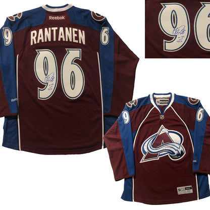 MIKKO RANTANEN Signed Colorado Avalanche Burgundy Reebok Jersey - 1st NHL Goal