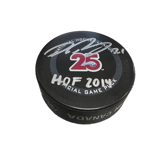 PETER FORSBERG Signed 25th Anniversary Official Game Puck - Colorado Avalanche