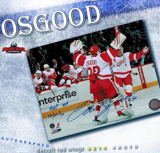 CHRIS OSGOOD Signed & Inscribed "400th Win 12/27/10" 8x10 Photo - 70408