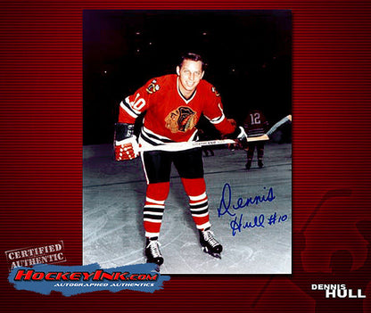 Dennis Hull SIGNED Chicago Blackhawks 8 x 10 Photo - 70154