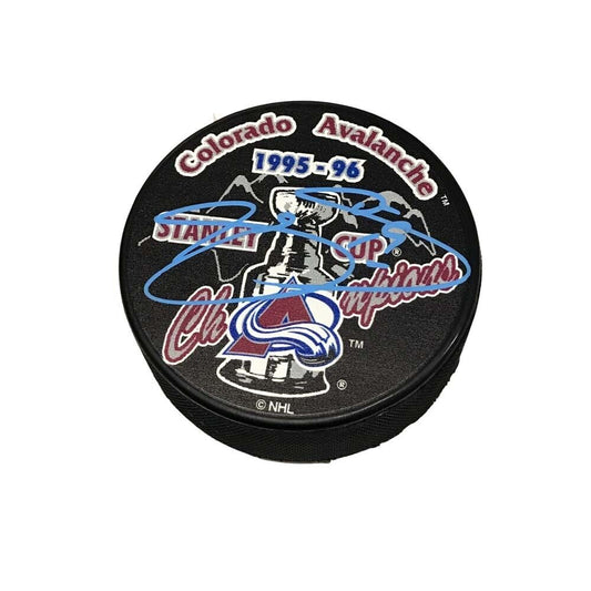JOE SAKIC Signed 1996 Stanley Cup Champions Puck - Colorado Avalanche