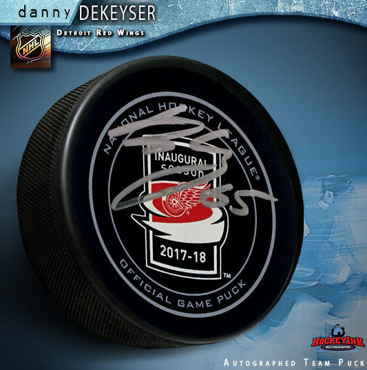 Danny DeKeyser signed Inaugural Season Little Caesars Arena Official Game Puck