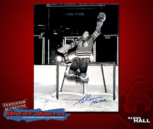 Glenn Hall SIGNED Blackhawks 8X10 Photo -70144