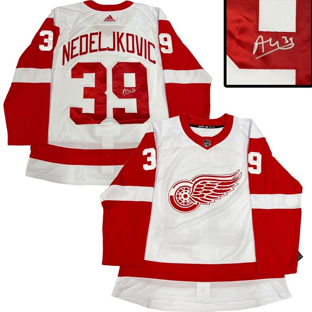 ALEX NEDELJKOVIC Signed Detroit Red Wings White Adidas PRO Jersey
