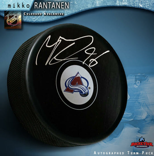 MIKKO RANTANEN Signed Colorado Avalanche Puck