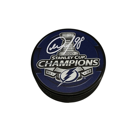 MIKHAIL SERGACHEV Signed 2020 Stanley Cup Champions Puck - Tampa Lightning