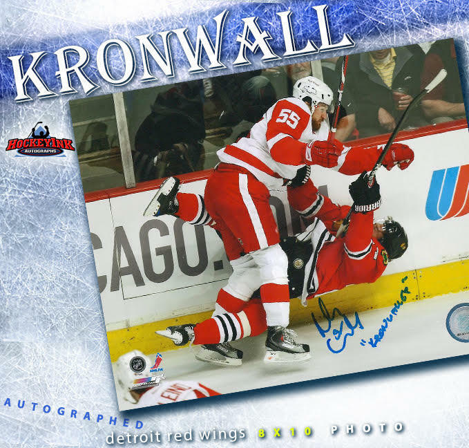 NIKLAS KRONWALL Autographed "KRONWALLED" Detroit Red Wings 8x10 Photo - 70433