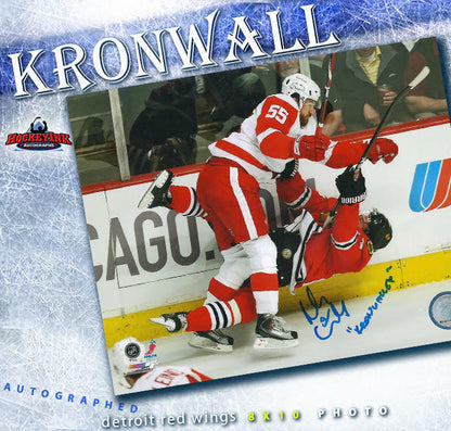NIKLAS KRONWALL Autographed "KRONWALLED" Detroit Red Wings 8x10 Photo - 70433