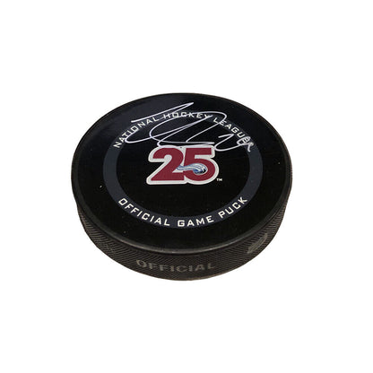NATHAN MACKINNON Signed Colorado Avalanche 25th Anniversary Official Game Puck