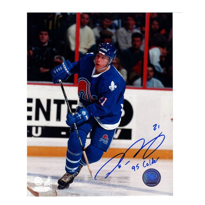 PETER FORSBERG Signed Quebec Nordiques 8x10 Photo Inscribed "95 Calder"- 70503