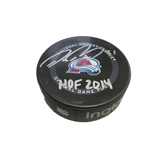 PETER FORSBERG Signed Colorado Avalanche Official Game Puck With HOF