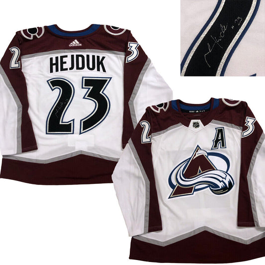 MILAN HEJDUK Signed Colorado Avalanche White Adidas Pro Jersey