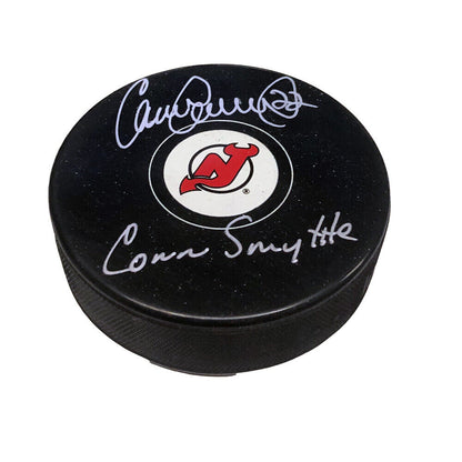 CLAUDE LEMIEUX Signed & Inscribed New Jersey Devils Puck - CONN SMYTHE