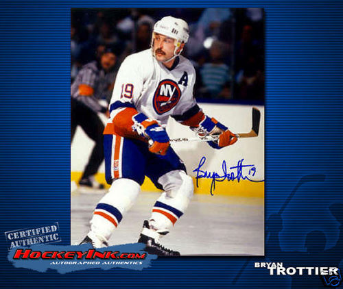 BRYAN TROTTIER Signed New York Islanders 11 X 14 Action