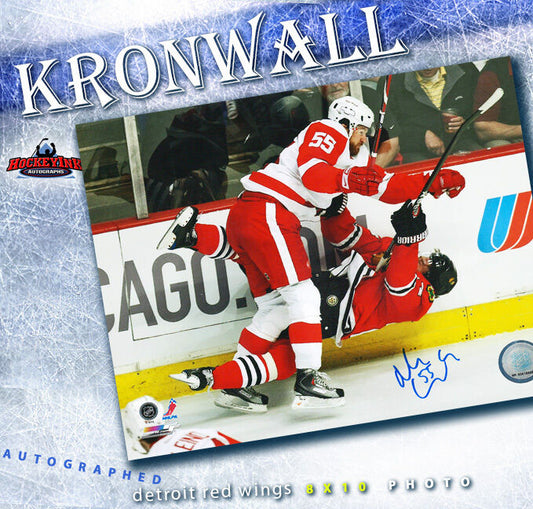 NIKLAS KRONWALL Autographed Detroit Red Wings 8x10 Photo - 70428