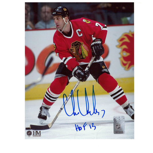 CHRIS CHELIOS signed Chicago Blackhawks 8x10 Photo – 70088