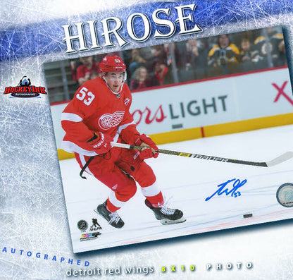 TARO HIROSE Signed Detroit Red Wings 8x10 Photo - 70103