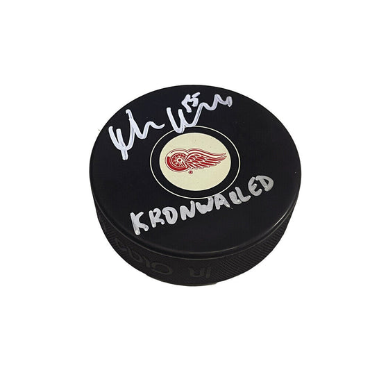 NIKLAS KRONWALL Detroit Red Wings Autographed Puck - "KRONWALLED"