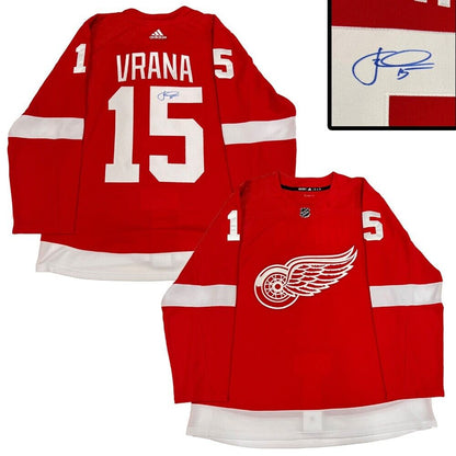 JAKUB VRANA Signed Detroit Red Wings Red Adidas PRO Jersey