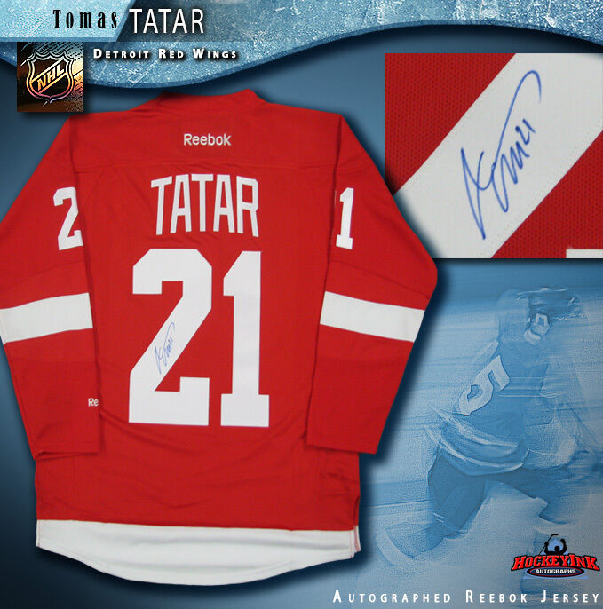 TOMAS TATAR Signed Detroit Red Wings Red Reebok Jersey