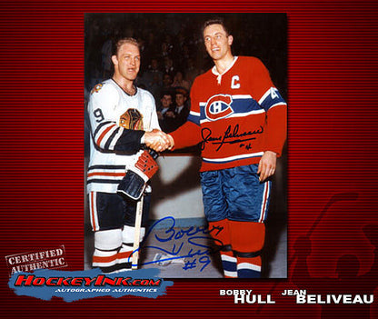 Bobby Hull & Jean Beliveau SIGNED 8X10 Photo - 70161
