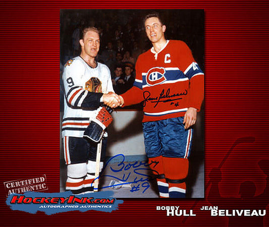 Bobby Hull & Jean Beliveau SIGNED 8X10 Photo - 70161