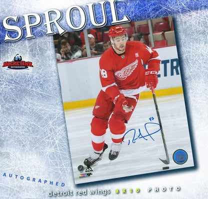 RYAN SPROUL Signed Detroit Red Wings 8x10 Photo - 70442
