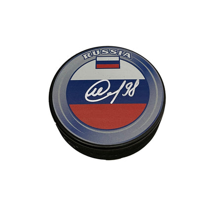 MIKHAIL SERGACHEV Signed Team Russia Puck - Tampa Lightning