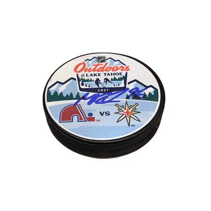 MIKKO RANTANEN Signed Lake Tahoe Outdoor Game Puck - Colorado Avalanche