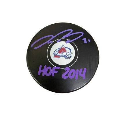 PETER FORSBERG Signed Colorado Avalanche Puck - HOF 14