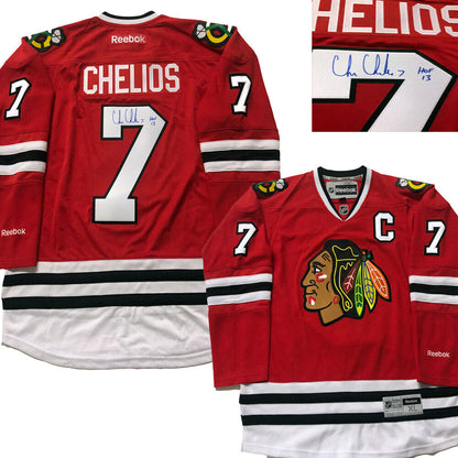 CHRIS CHELIOS Signed Chicago Blackhawks Red Reebok Jersey - HOF13