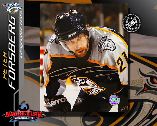 Peter Forsberg SIGNED Predators 8X10 Photo -70131