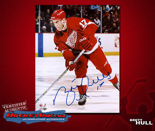 Brett Hull SIGNED Detroit Red Wings 8 x 10 Photo - 70190