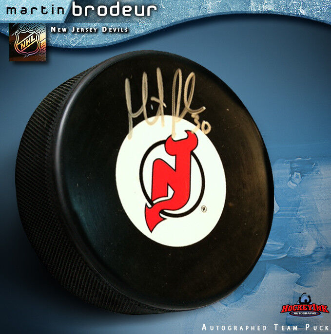 MARTIN BRODEUR Signed New Jersey Devils Puck