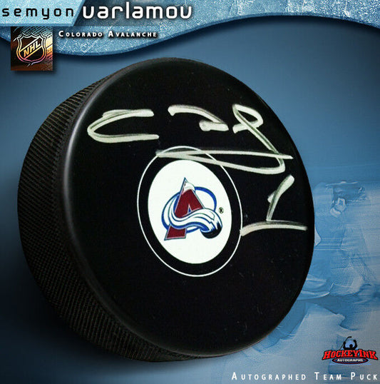 SEMYON VARLAMOV Colorado Avalanche Autographed Puck