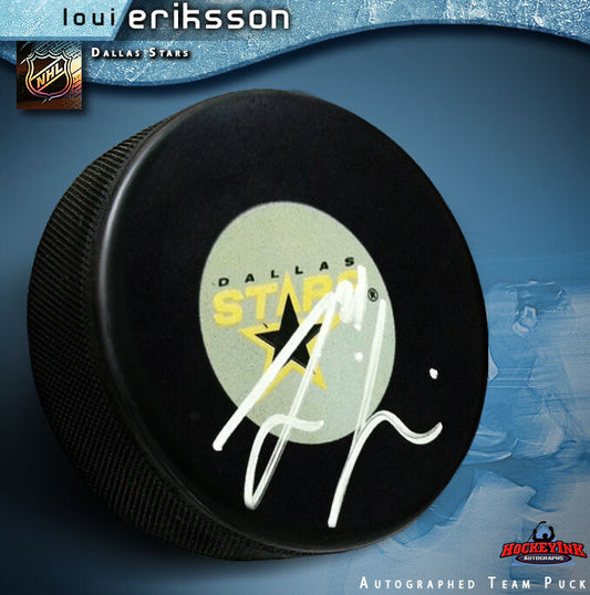LOUI ERIKSSON Signed Dallas Stars Autograph Puck