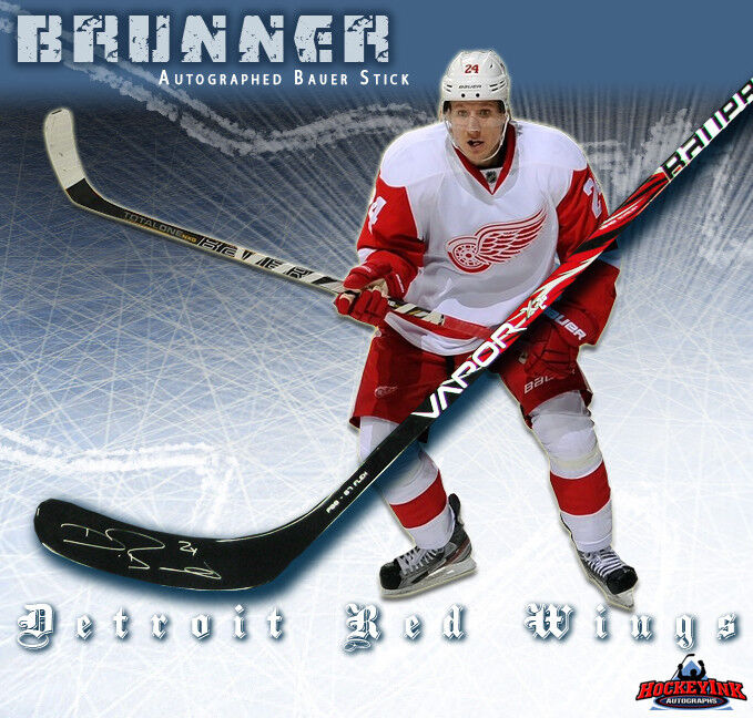 DAMIEN BRUNNER Signed Bauer Composite Stick - Detroit Red Wings