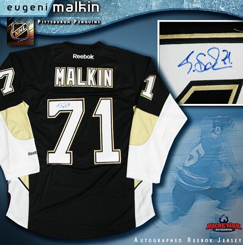 EVGENI MALKIN Signed Pittsburgh Penguins Black Reebok Jersey