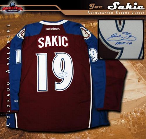 Joe Sakic Colorado Avalanche Autographed with Hall of fame