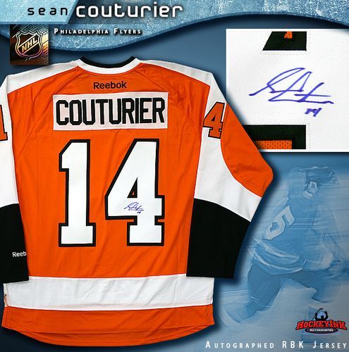 Radar valores Raramente Sean Couturier Philadelphia Flyers Autographed Orange Reebok Premier Jersey
