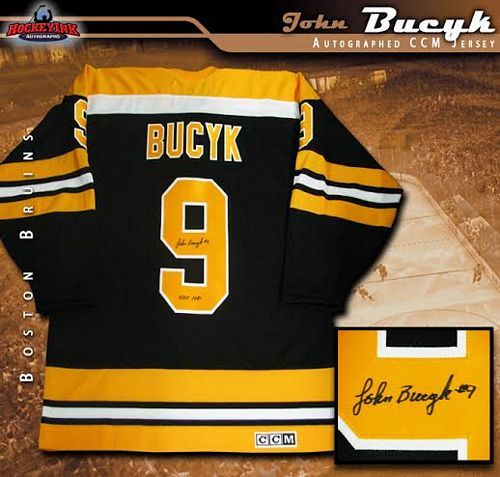 Johnny Bucyk Boston Bruins Autographed Hockey Jersey